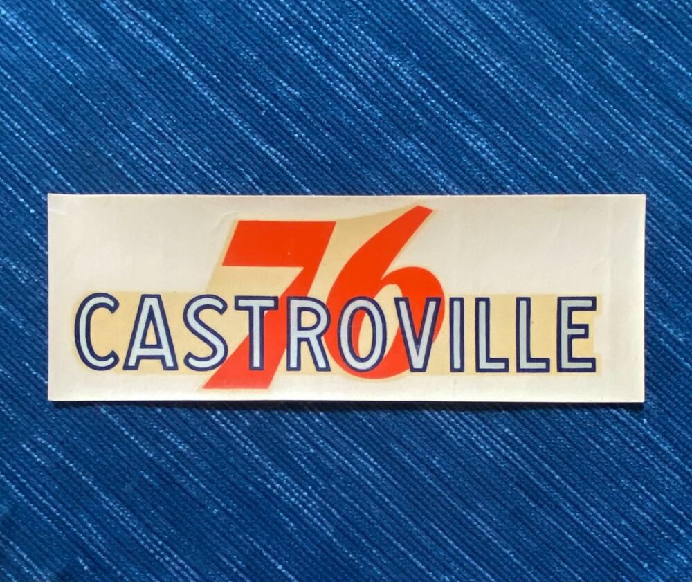 Vintage Union 76 Oil Castroville California Decal Gas Station Travel Souvenir